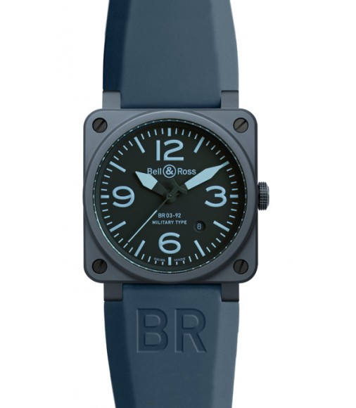 Bell & Ross Automatic 42mm Mens Watch Replica BR 03-92 BLUE CERAMIC